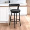 Armen Living Kobe 26" Counter Height Swivel Bar Stool in Black Finish and Black Faux Leather 721535761746 - alternate 10